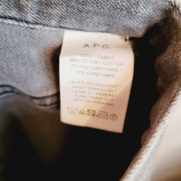 A.P.C. Black Wash Petit New Standard Size 24 straight button fly jeans Grunge - Picture 8 of 11